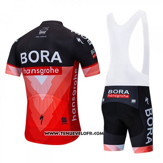 2019 Maillot Ciclismo Bora Noir Rouge Manches Courtes et Cuissard